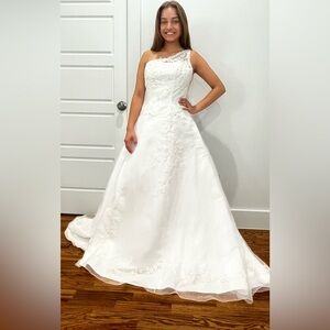 Couture One-Shoulder Beaded Wedding Dress